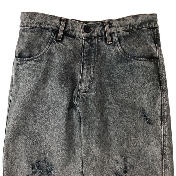 LIBERAL YOUTH MINISTRY XL Destroyed Effect Jeans Gray Denim Distressed Acid Wash - Picture 4 of 16